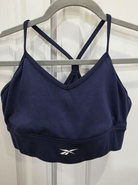 Reebok Navy Crossback Strappy Sports Bra